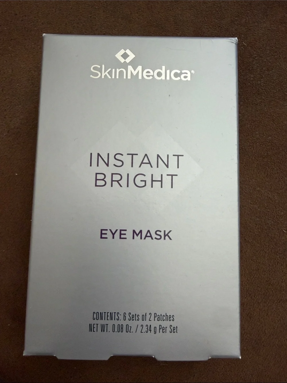 SkinMedica Instant Bright Eye Mask - Silver. 6 sets of 2 patches New/Sealed Box